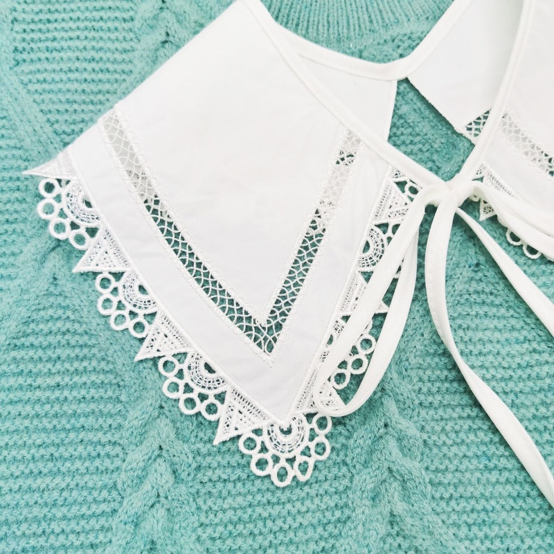 Cổ Áo Sơ Mi Ren Rỗng Họa Tiết Hoa Có Thể Tháo Rời Thời Trang Cho Nữ