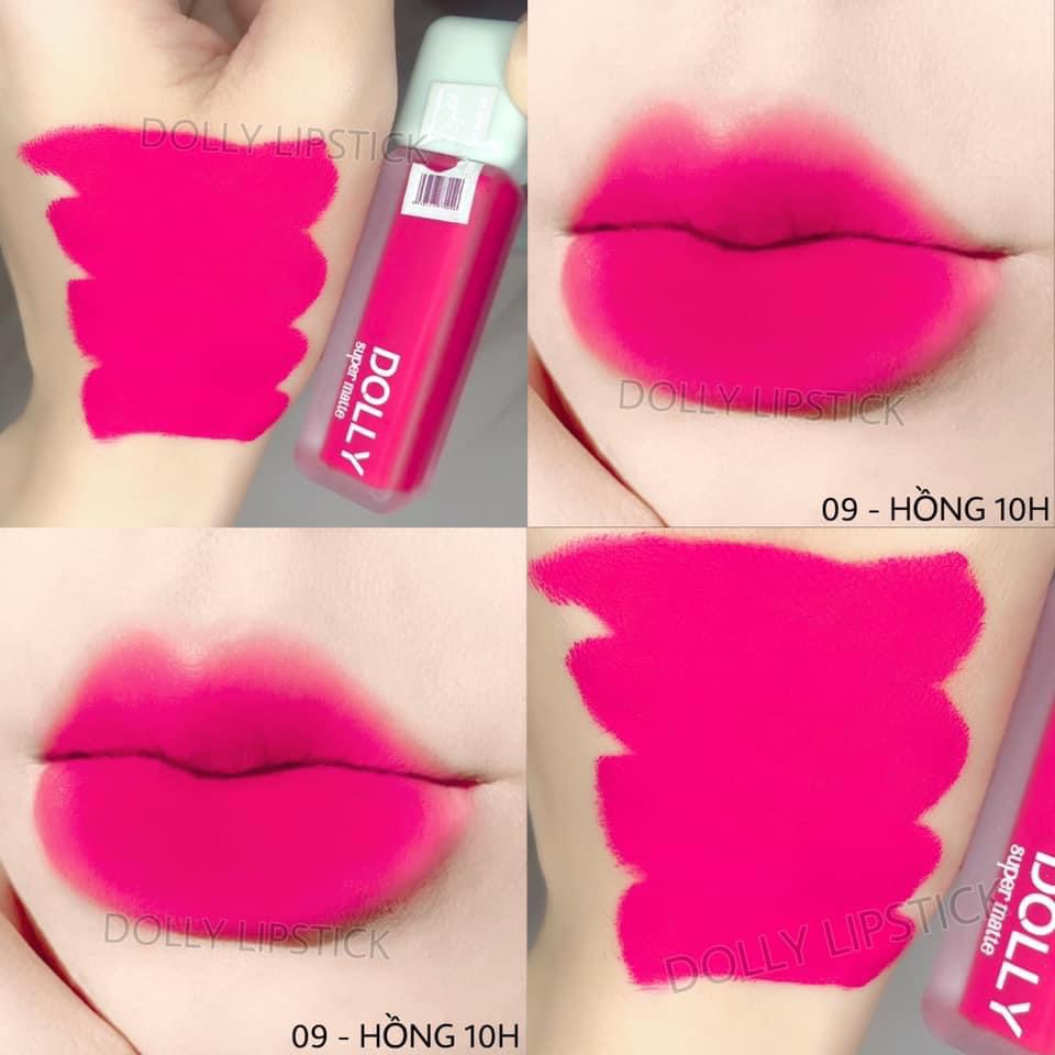 Son Lì Son Kem SUPER MATTE Không Chì Cao Cấp Chính Hãng Màu Hồng 10h