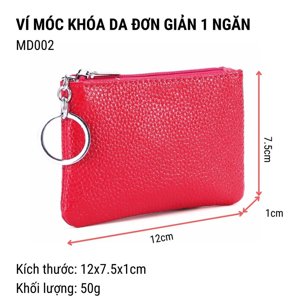 Ví Móc Khóa Da Đơn Giản 1 Ngăn MD002 12x7.5cm Fiiago Shop