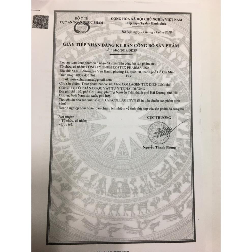 Collagen Tex diệp lục thiên nhiên, đẹp da sáng da, chống lão hóa, mờ thâm , hương vị thơm ngon, có mùi thơm của trà | BigBuy360 - bigbuy360.vn