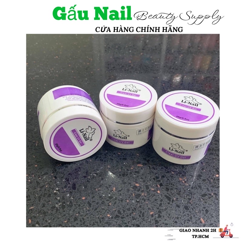 Gel đắp Li-nail chính hãng màu Clear không nóng chuyên dụng 20g)