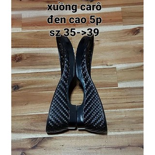 Đế xuồng màu đen , cao 5cm gót kiểu caro