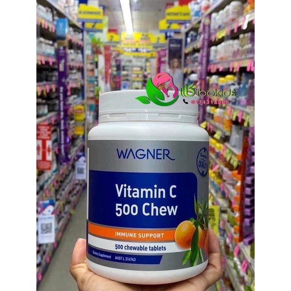 Viên nhai bổ sung vitamin c Wagner tăng sức đề kháng