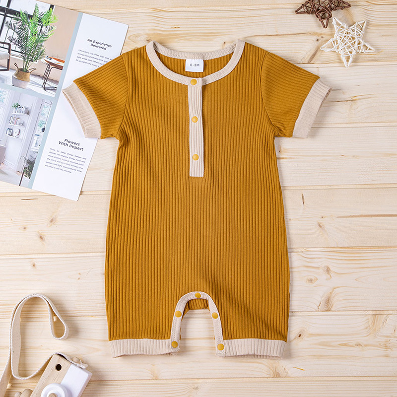 Jumpsuit Cotton Ngắn Tay Mềm Mại Cho Bé