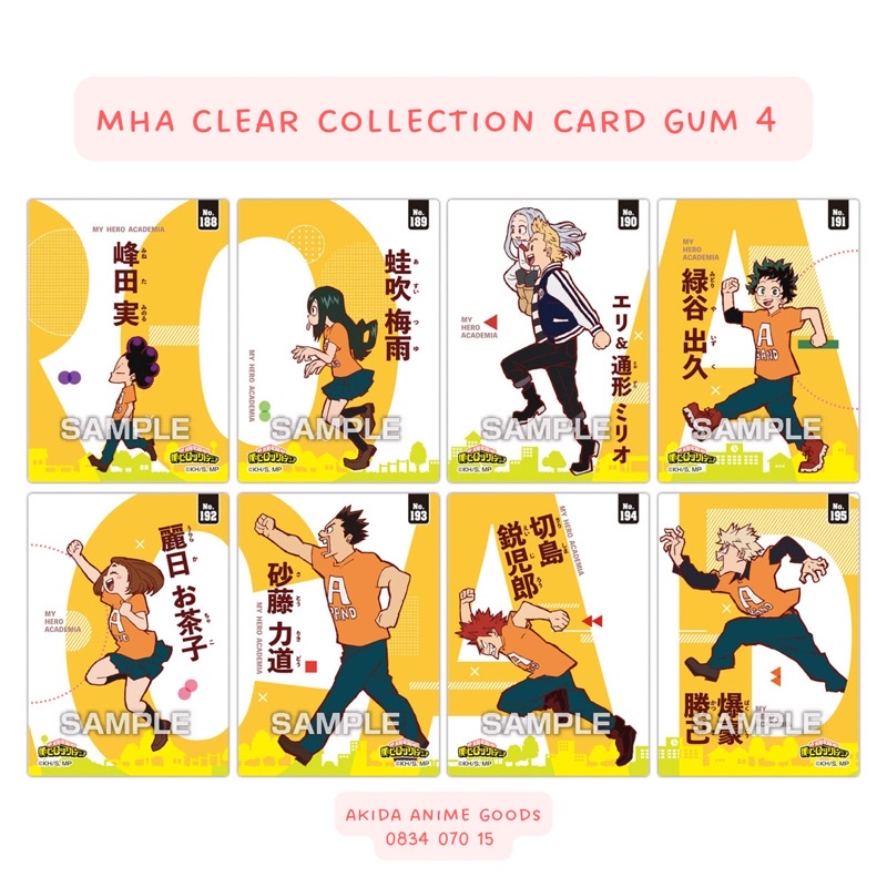 Pack random/ Thẻ nhân vật - clear card - My hero academia collection gum 4
