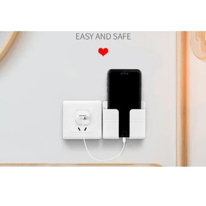 Kệ Dán Tường Để Điều Khiển, Giá Đỡ Sạc Điện Thoại Tiện Lợi - Có Móc Treo Giữ Dây Điện Nhựa ABS cao cấp Giá Gốc