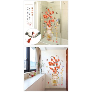 Decal Dán Tường Bình Hoa Đào