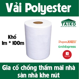 [Bảo Hành 2 Năm] Lưới Polyester Phủ Chống Thấm, Vải Polyester Gia Cố Chống Thấm Mái Nhà Sàn Nhà Khe Nứt Khổ 1m