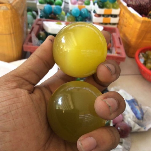 Cặp cầu đá mắt mèo lăn tay- màu tuỳ chọn