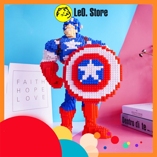 Lego 3D, Trò chơi trẻ em, Lắp ráp Biệt đội siêu anh hùng, siêu nhân Marvel size lớn