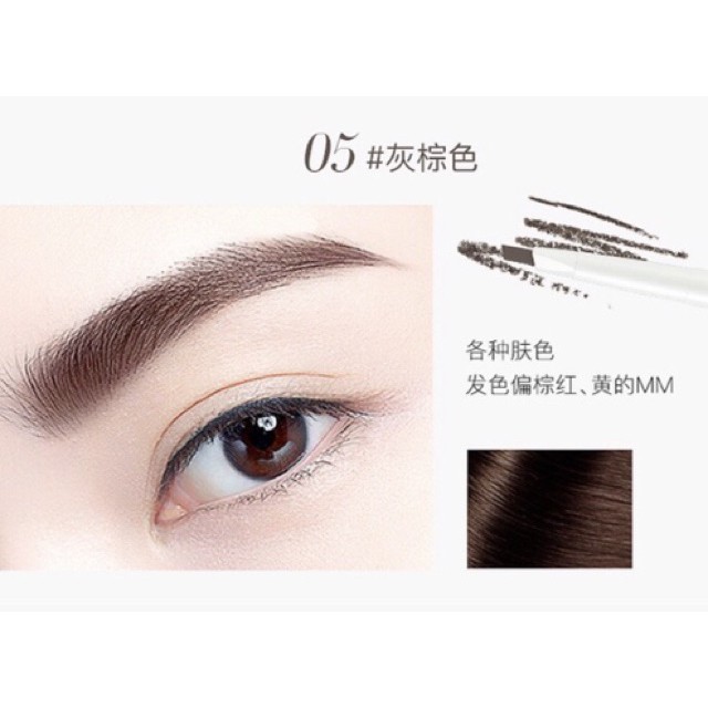 Bút kẻ mày 2 đầu vân đá hàng chính hãng nội địa, bám bền màu cả ngày ✅