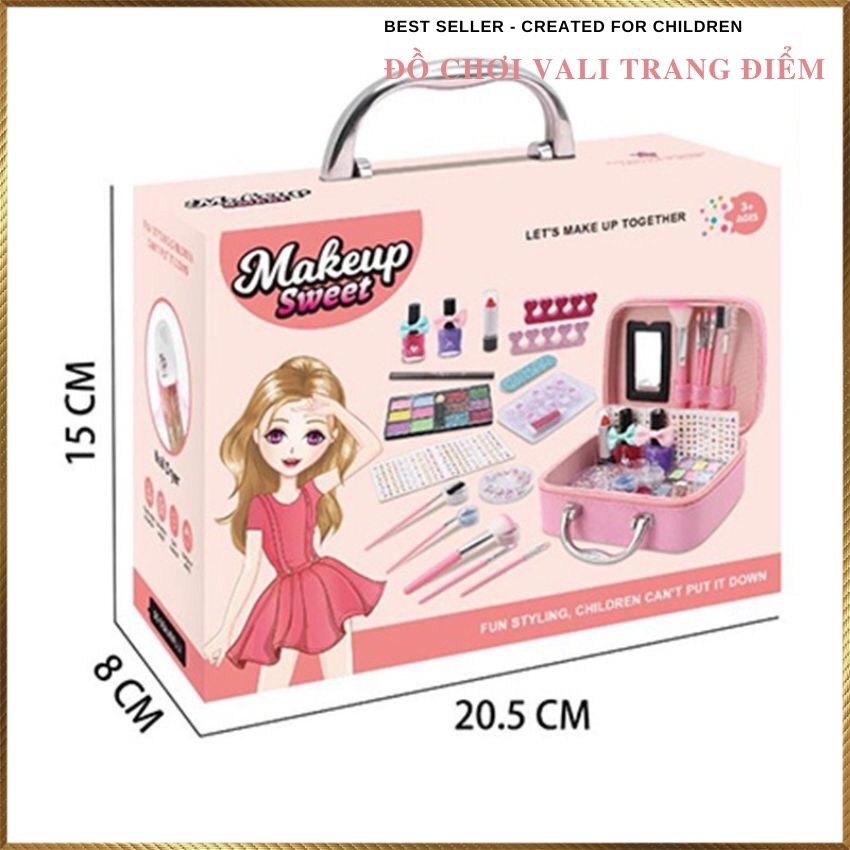 Đồ chơi trang điểm cho bé gái, Bộ đồ chơi trang điểm Dễ Dàng Làm Sạch bằng Nước và An Toàn Cho Bé Gái