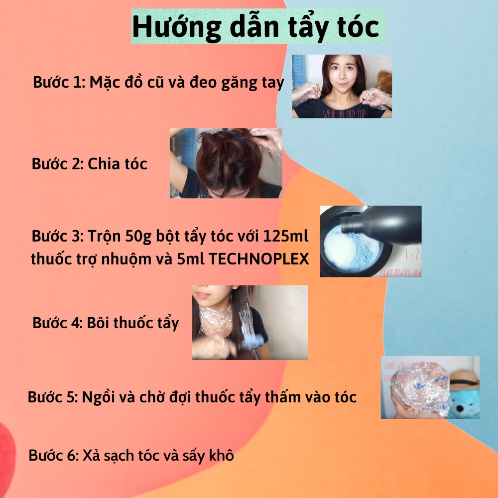 Tẩy tóc siêu dưỡng , tẩy cực êm , lên tone cực sáng.