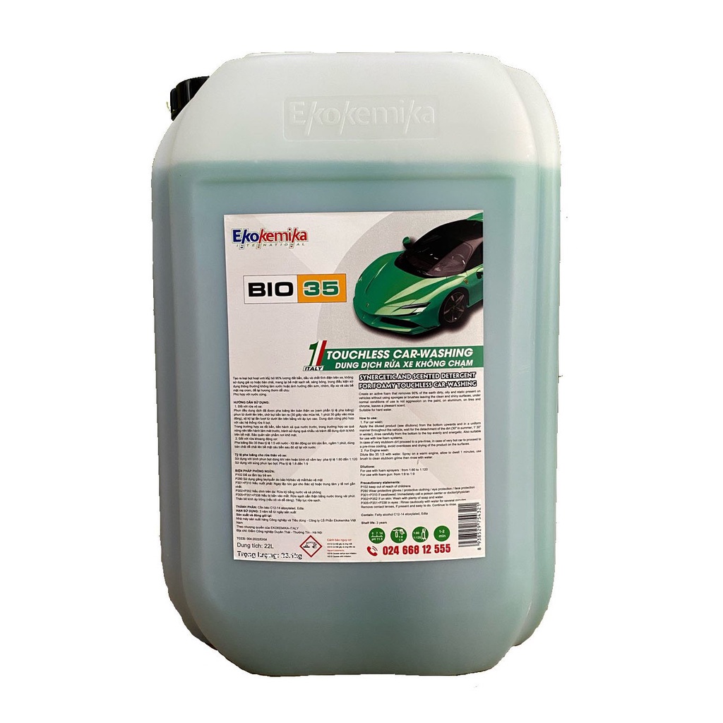 Nước Rửa Xe Và Khoang Máy Không Chạm BIO 35 Ekokemika 22L Kèm Quà Tặng Tặng