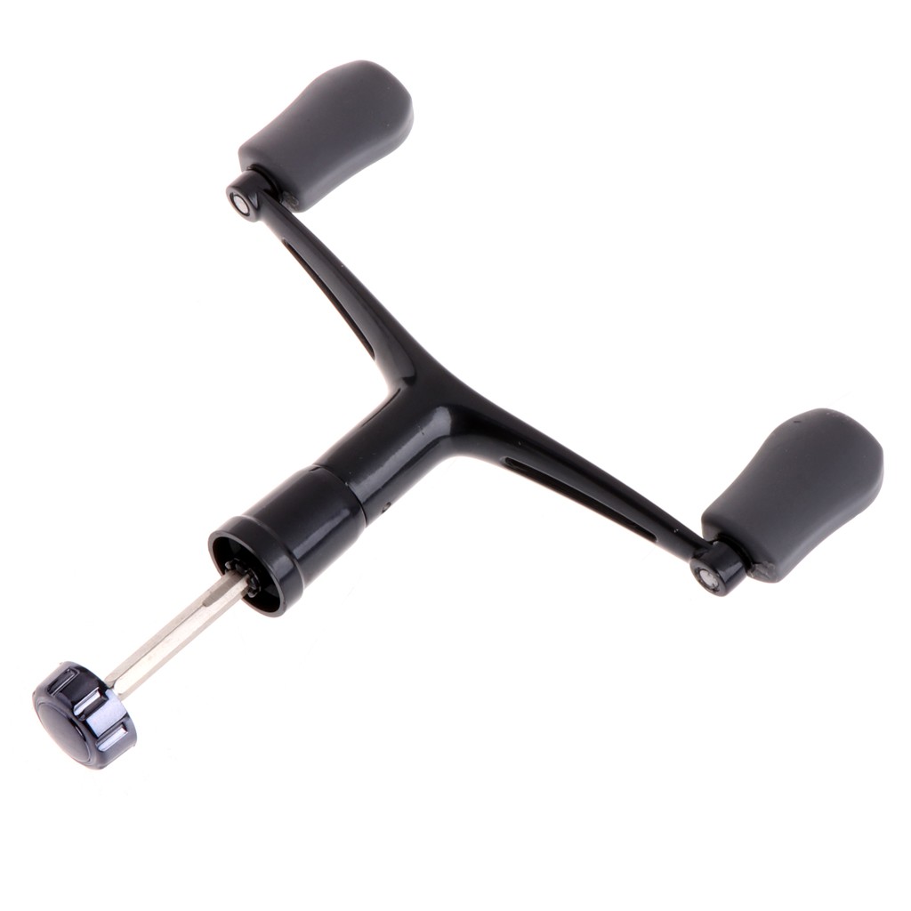 Tay quay máy câu cá 2 nút làm bằng hợp kim nhôm