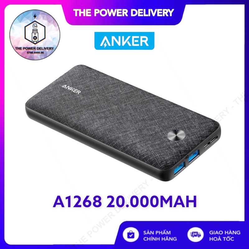 Pin sạc dự phòng ANKER PowerCore Essential 20000 - A1268, A1287 (Plastic) Bh 12 tháng