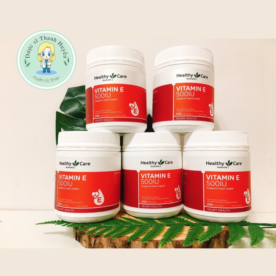 Healthy Care vitamin E - hộp 200 viên 500IU- viên uống đẹp da, hỗ trợ sức khỏe tim mạch