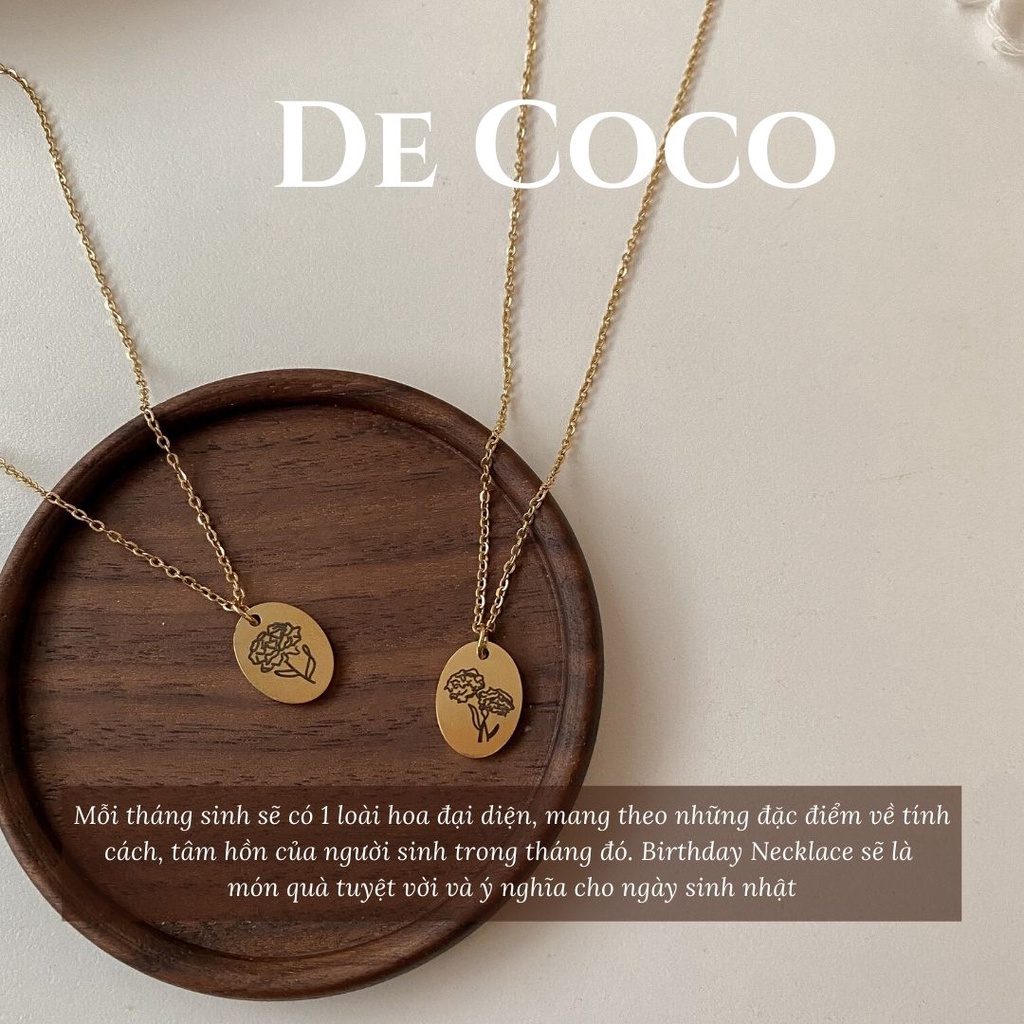 [KHÔNG ĐEN GỈ] Vòng cổ titan sinh nhật, dây chuyền hoa làm quà tặng, Birthday Necklace De Coco