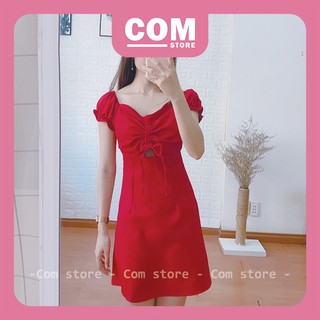 Đầm đỏ rút ngực . Hình Thật Shop Chụp