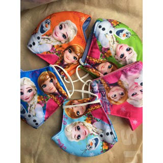 Khẩu trang vải 3 lớp elsa cho bé gái