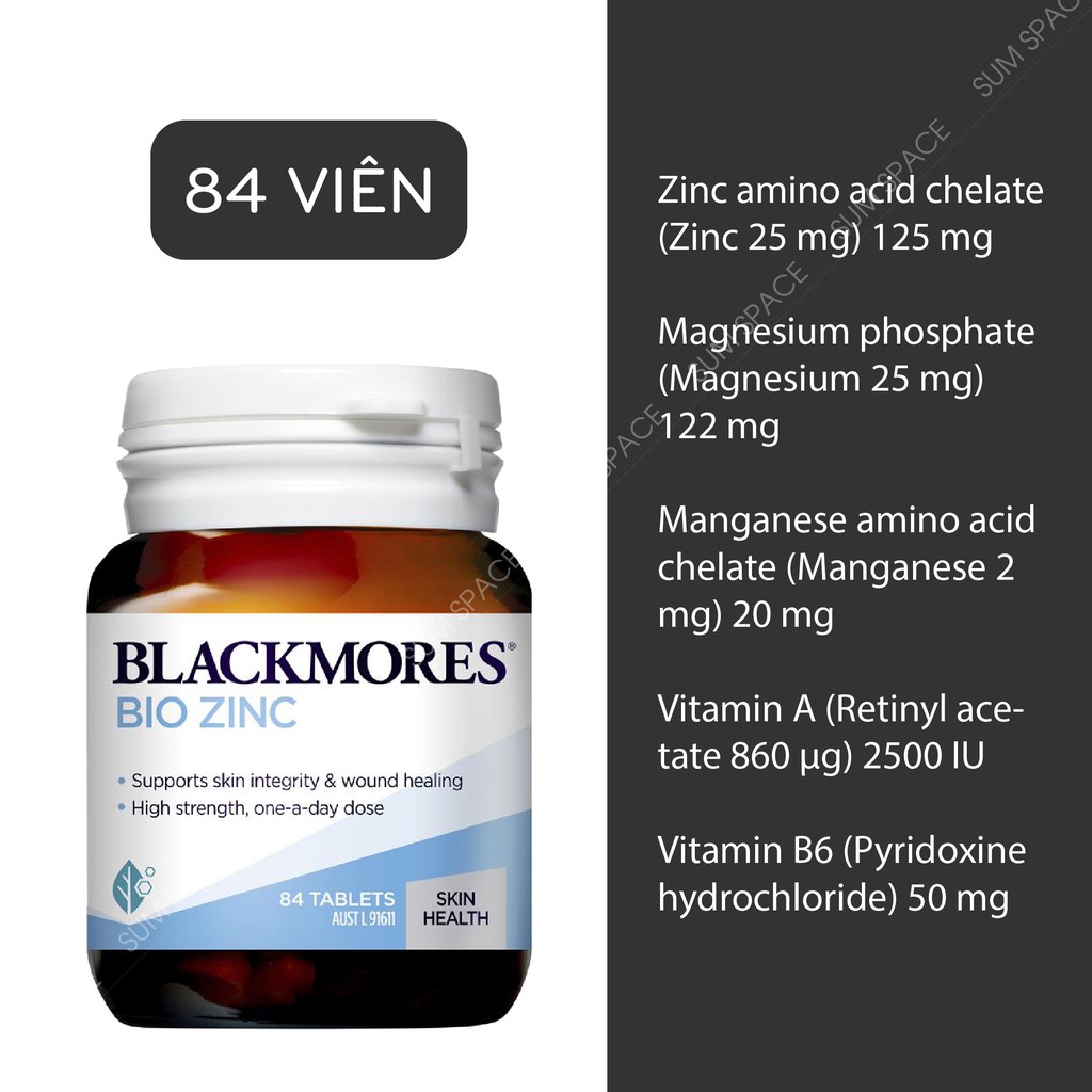Blackmores Bio Zinc - Viên uống bổ sung kẽm tự nhiên - 84 Viên