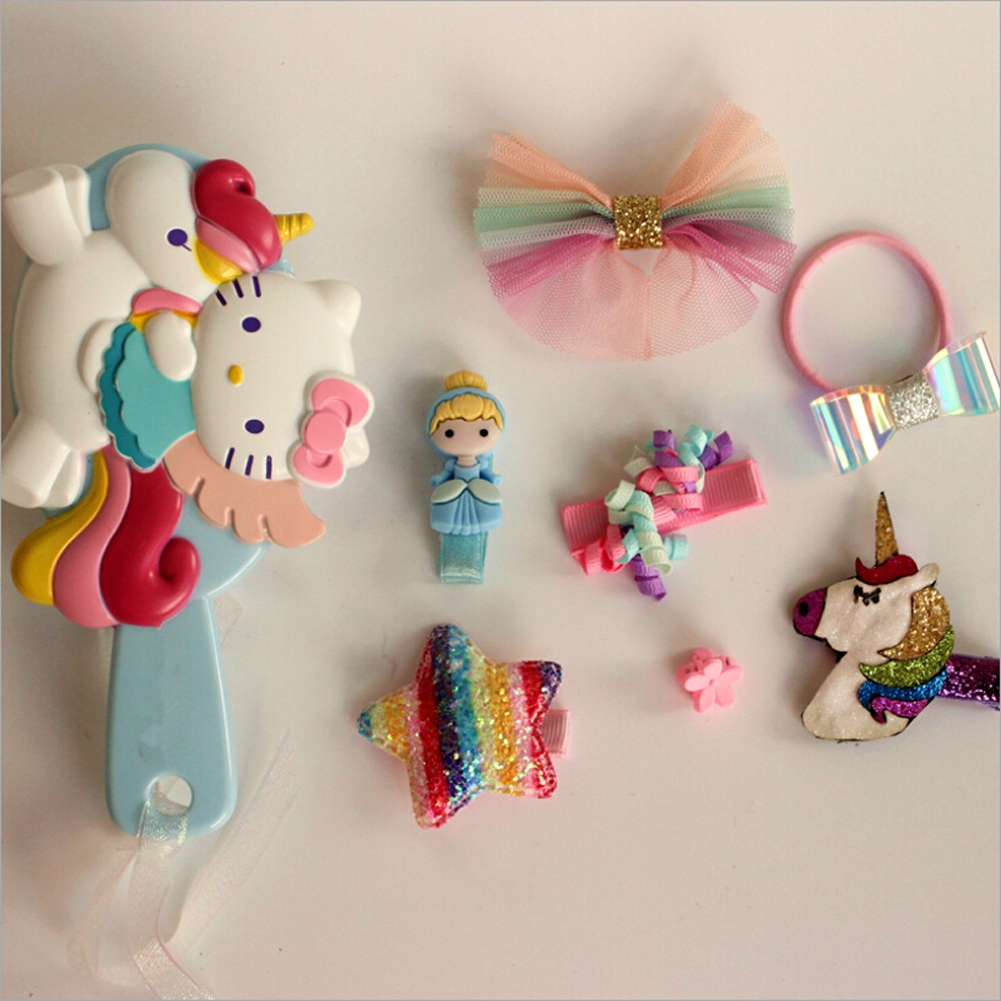 Set kẹp tóc và lược phụ kiện kiểu dáng hoạt hình xinh xắn dành cho nữ