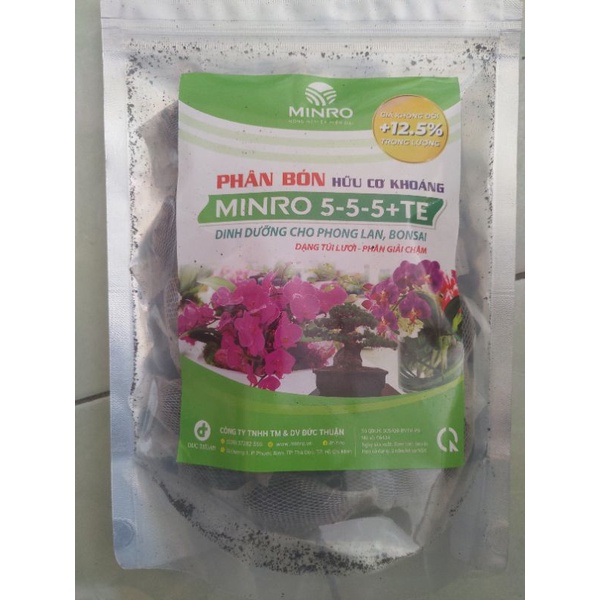 (5, 10, 20, túi) Phân Bón Minro 5-5-5+TE Dinh Dưỡng Cho Phong Lan, Bonsai Dạng Túi Lưới