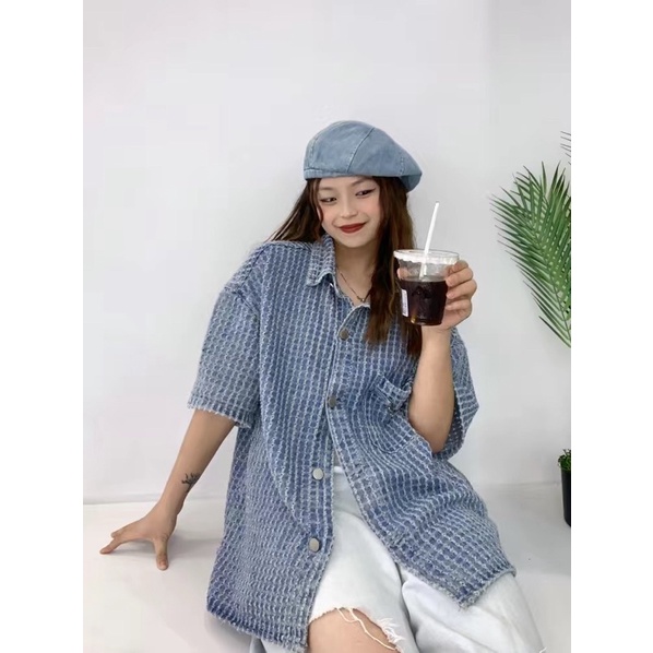 Áo somi jean denim mẫu siêu xinh siêu lạ cho mùa hè