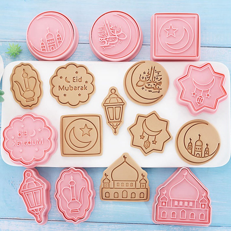 Bộ 8 Khuôn Cắt Bánh Quy Hình Ngôi Sao Mặt Trăng Phong Cách Hồi Giáo Độc Đáo