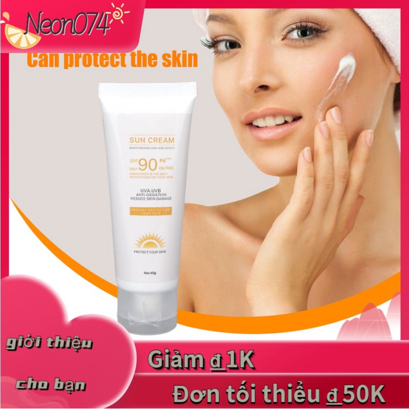Neon074 UVA UVB Protection Sunscreen Water Resistant Refreshing Moisturizing Sunblock for Men Women 1.4oz Kem Chống Nắng Cho Da Dầu La