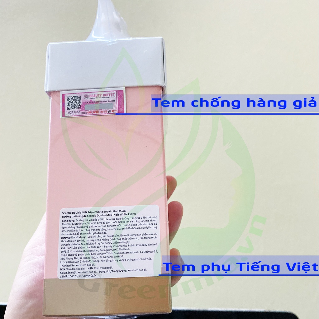 Dưỡng Thể Beauty Buffet Trắng Da Mềm Mượt Scentio Double Milk Triple White 250ml [NHẬP KHẨU CHÍNH HÃNG]