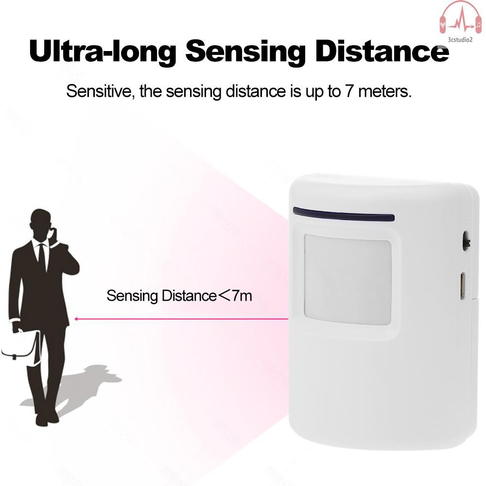 SENSOR (Hàng Mới Về) Bộ Chuông Cửa Cảm Biến Tự Động Thông Minh Kèm 2 Đầu Nhận 38 Giai Điệu