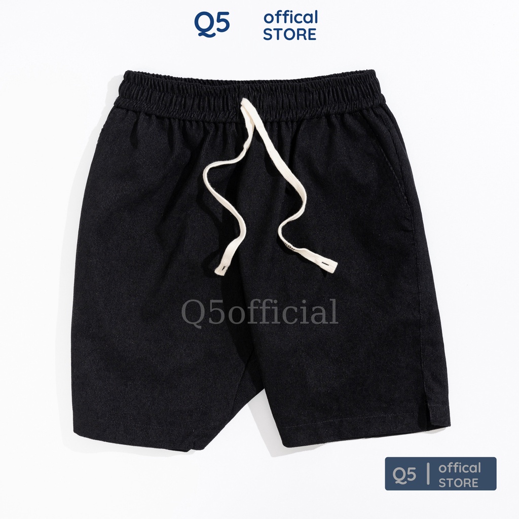 Quần Short Đùi Nhung Tăm Q5 Form Unisex Chất Mát Mẻ, Trẻ Trung