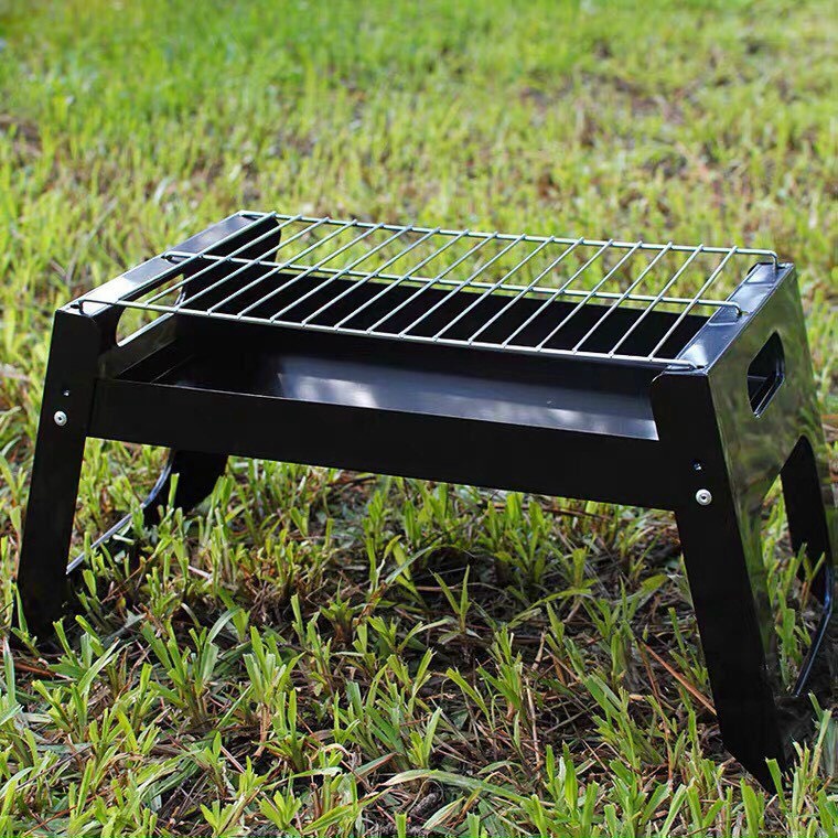 Bếp nướng than hoa BBQ dã ngoại picnic Có Thể Gấp Gọn sơn tĩnh điện cao cấp