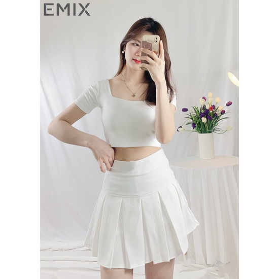 Chân váy tennis xếp ly EMIX  dáng ngắn 40cm, cạp cao, chữ A, xếp ly bản to, chất tuyết mưa CV305/P0K45