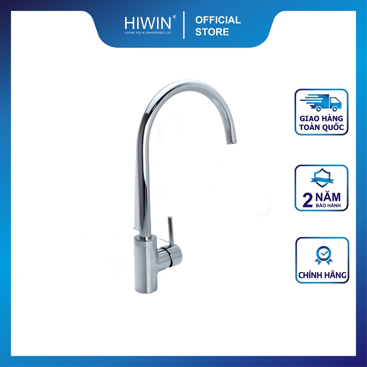 Vòi rửa bát, vòi bếp nóng lạnh chất liệu đồng mạ cao cấp kích thước 400x250x50mm HIWIN KF-92