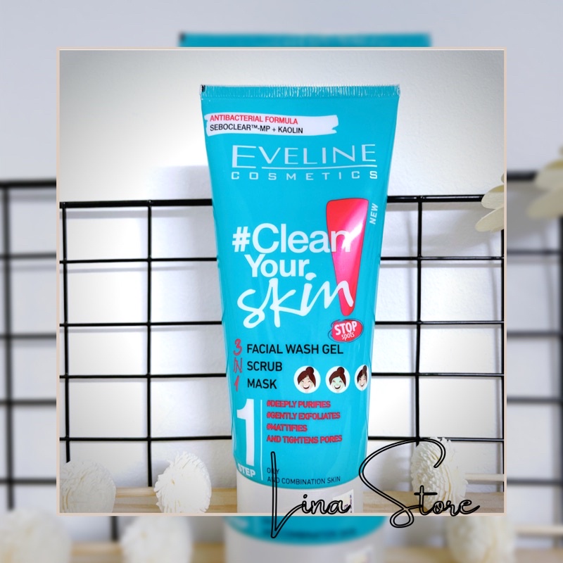 Gel rửa mặt Eveline Clean Your Skin ngừa mụn 3 tác động 200ml