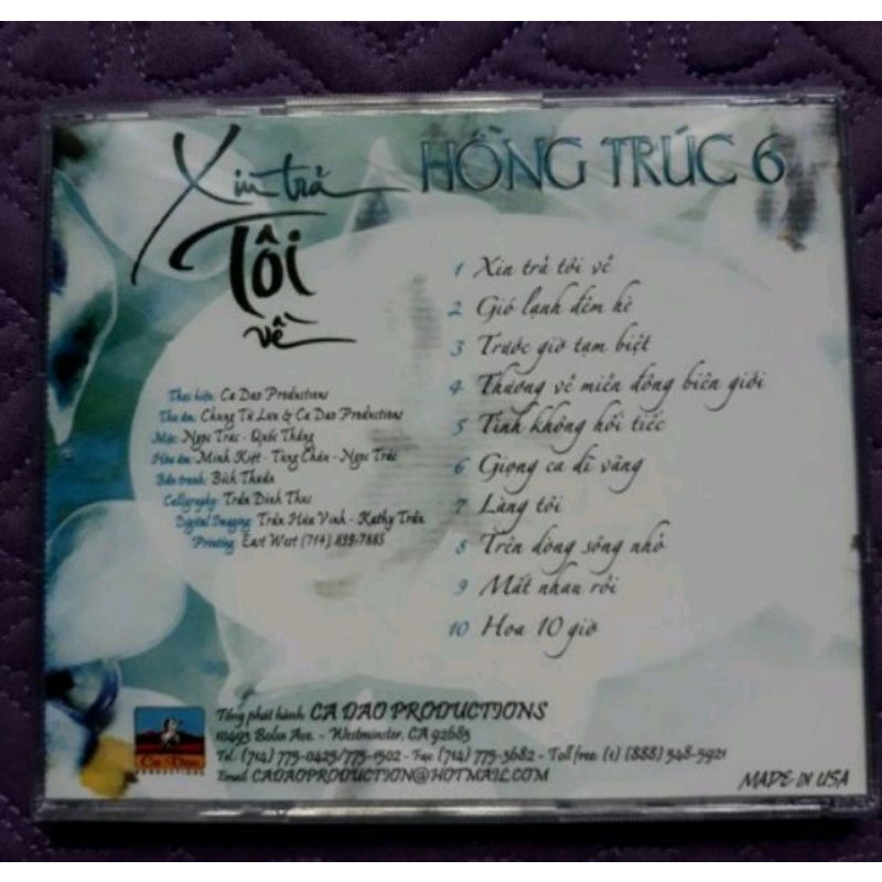 Bộ 5 cd Hồng Trúc 6,7,8,9,10 phono