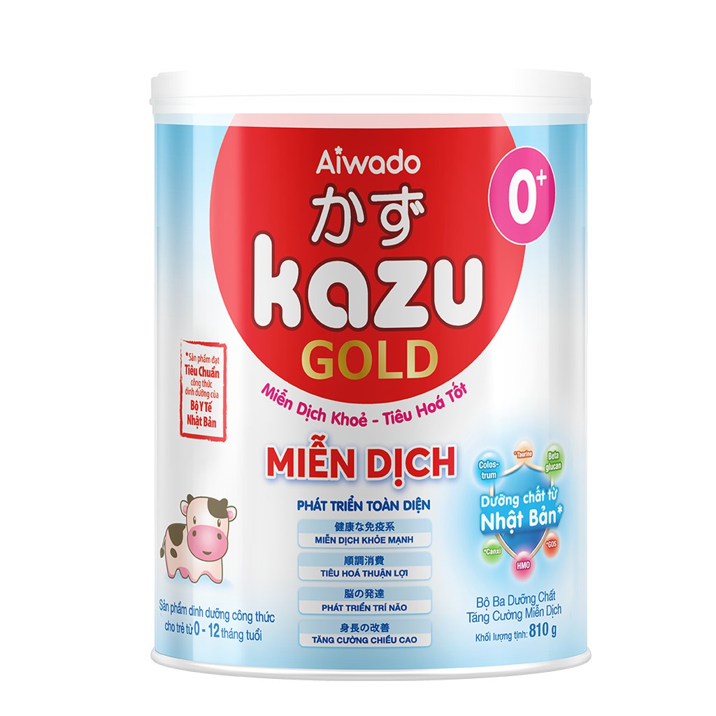 Sữa bột KAZU MIỄN DỊCH GOLD 810g 0+ 1+ 2+