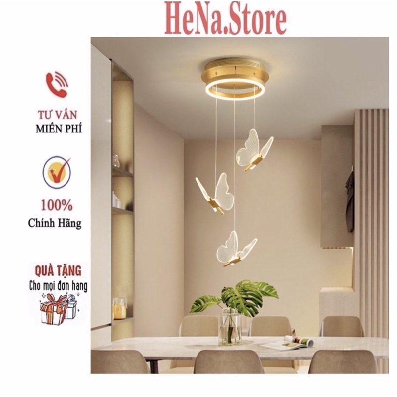 Đèn trần,đèn thả trần 3 cánh bướm 6 cánh bứớm đơn giản tinh tế - 3 chế độ màu (Trắng-Vàng-Trung Tính)
