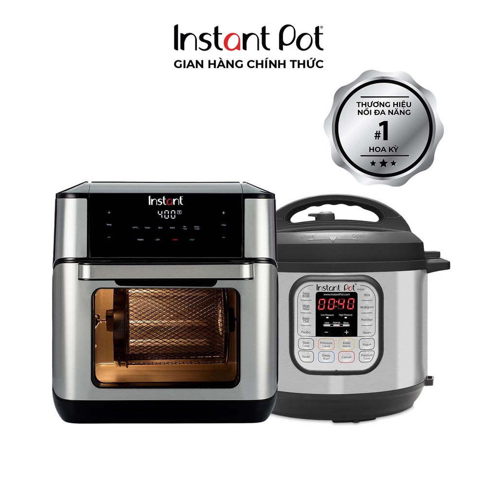 COMBO Nồi áp suất điện đa năng Instant Pot DUO 60 7in1, dung tích 5.7L và Lò chiên không dầu Instant Vortex PLUS 7in1