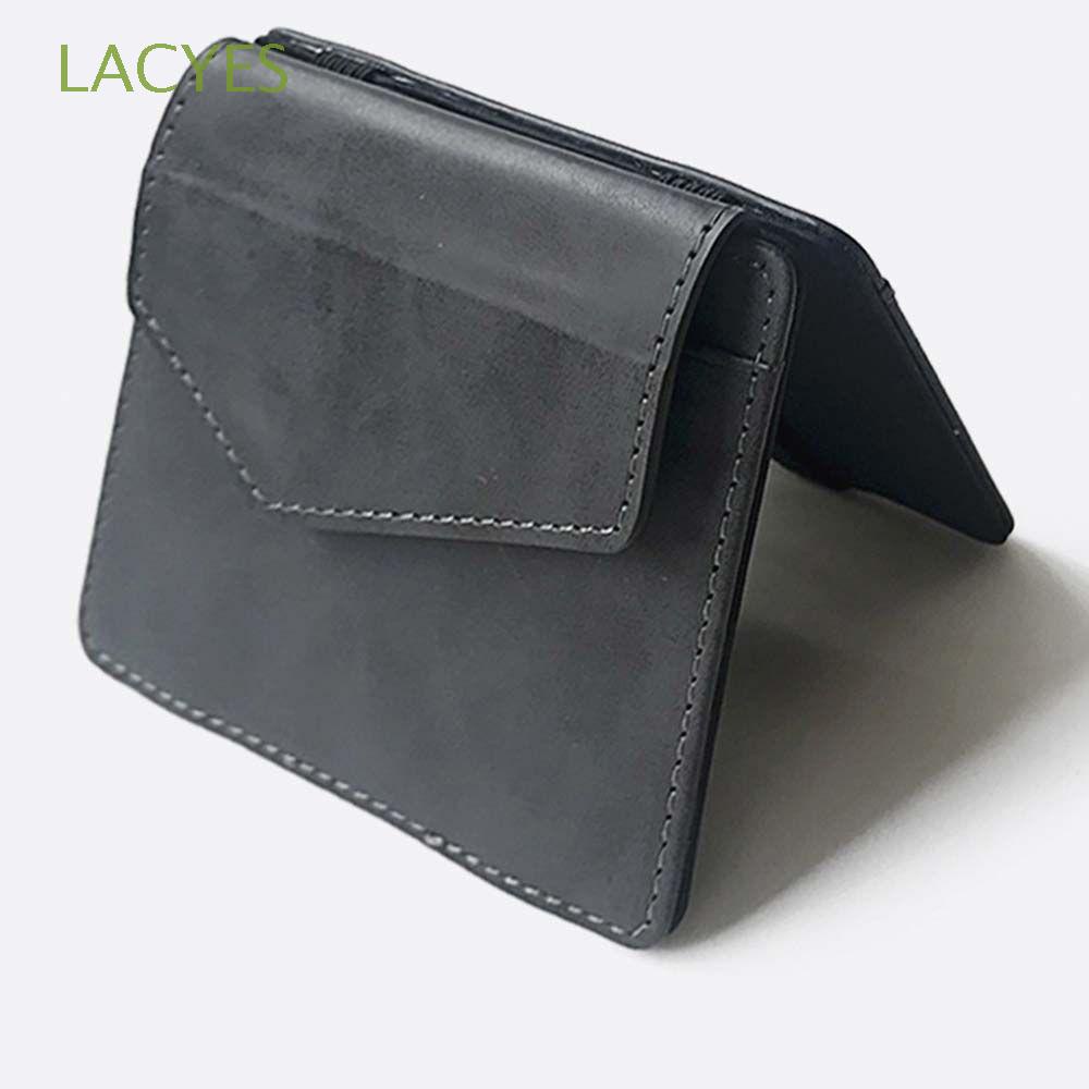Ví đựng tiền/ thẻ tín dụng ID bằng da PU mini nhiều màu sắc có kẹp ma thuật tiện dụng kiểu dáng thời trang dành cho nam