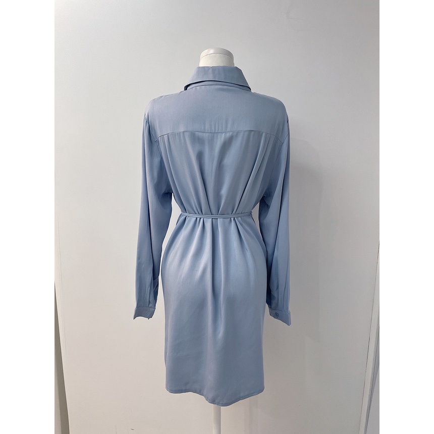 Áo Sơ Mi Dài Tay Thắt Dây / Váy Xếp Ly Màu Trơn Phong Cách Mới 45248