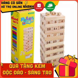 BỘ ĐỒ CHƠI RÚT GỖ 48 THANH GỖ MỊN AN TOÀN JENGA WOODEN BLOCKS ĐỒ CHƠI BOARDGAME CHO BẠN BÈ