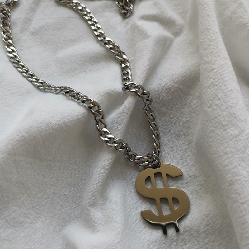 Dây Chuyền Gắn Mặt Biểu Tượng Đô La Mỹ Cá Tính Độc Đáo Phong Cách Hip-Hop
