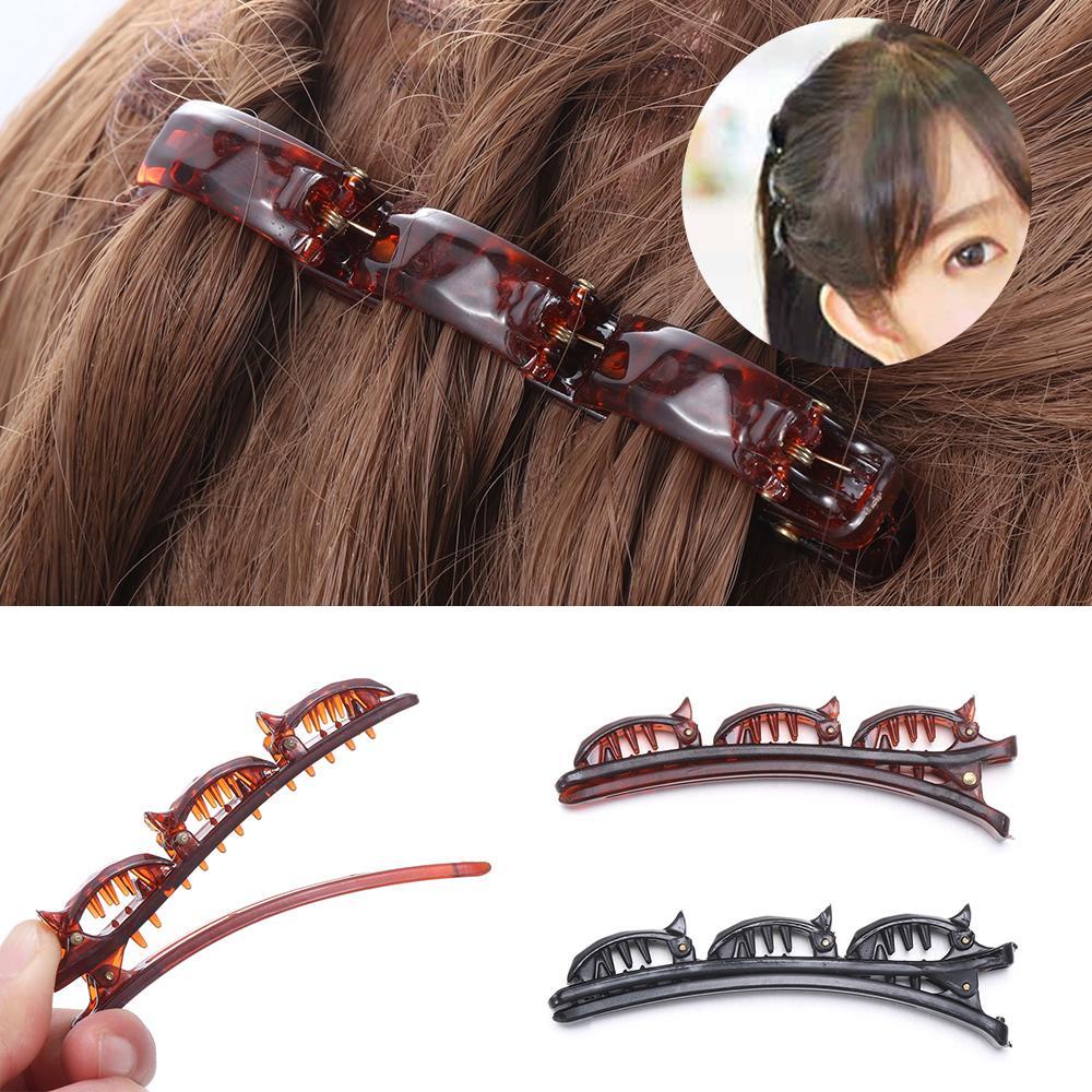 CACTU Kẹp Tóc Tạo Kiểu Tóc Bện Bằng Nhựa Resin Dễ Sử Dụng Cho Nữ