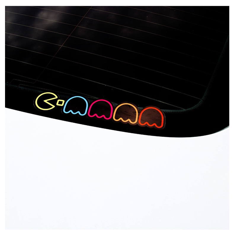 Miếng Dán Phản Quang Họa Tiết Pac Man Dễ Thương Vui Nhộn Trang Trí Thân Xe / Xe Hơi / Laptop / Máy Tính Bảng /