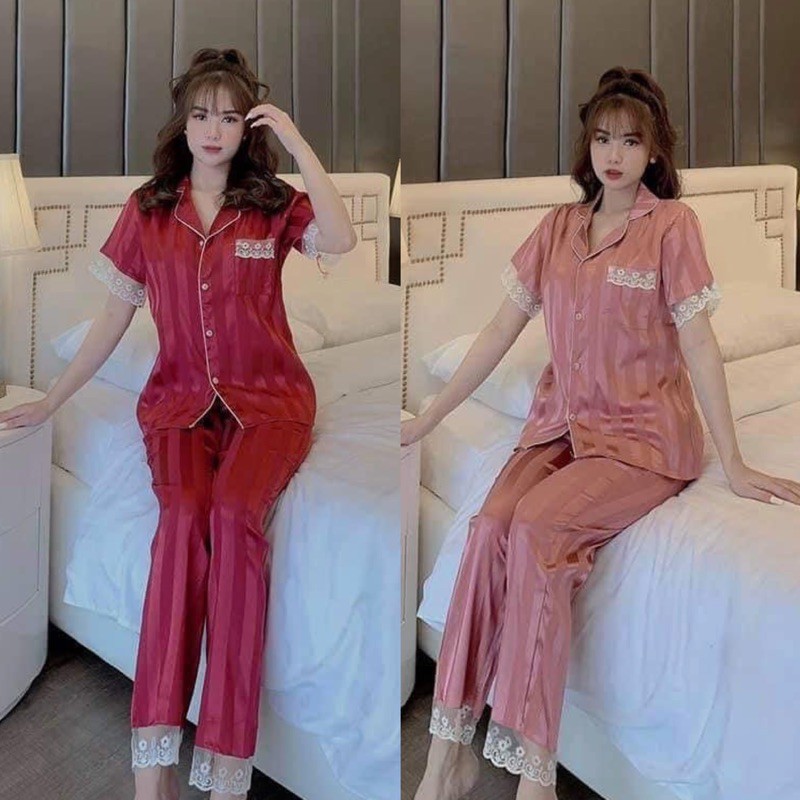 [Cựcphẩm][GiáSốc]Tổng Hợp Những Mẫu Bộ Ngủ Pijama Lụa Cộc Tay Mới Nhất Chất Mềm Mịn Siêu Đẹp