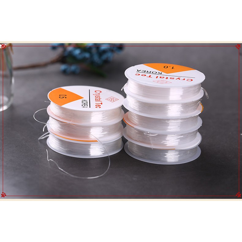 Cuộn Dây Cước 0.5-1m Co Giãn Xỏ Hạt Làm Vòng Tay Thủ Công