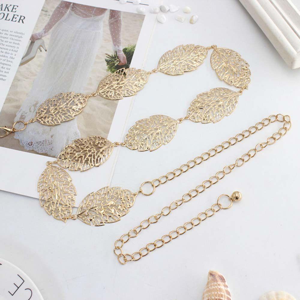 Thắt Lưng Dây Xích Bằng Kim Loại Đơn Giản Cho Nữ